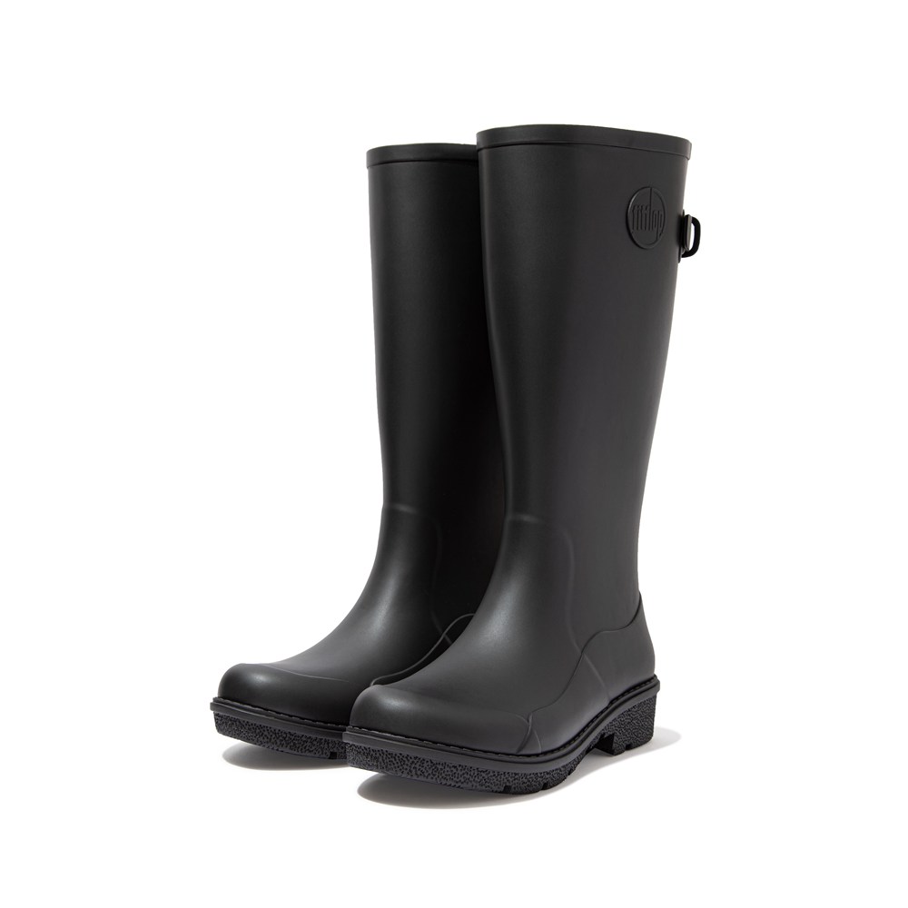 Fitflop Womens Boots Black - Wonderwelly Tall Rain - 59NWEYCPL